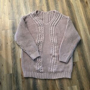 Cozy Knit Women's Sweater - Pink Blush